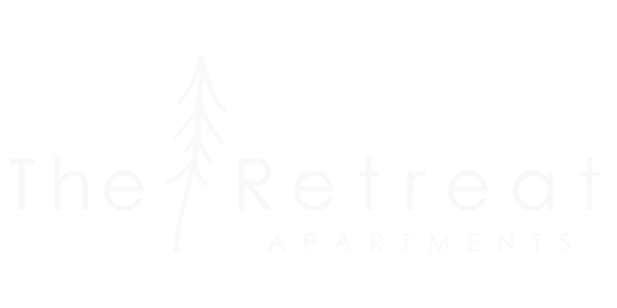 The logo for The Retreat Apartments features a pine tree.